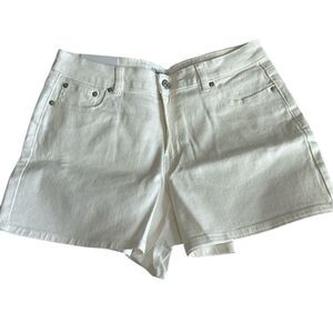 Juicy Couture White Denim Jean shorts, Size 10, 4” inseam, NWT